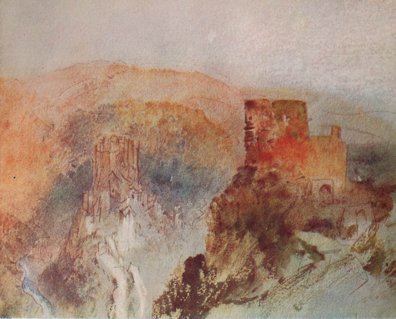 Burg Eltz ja Trutz Eltz pohjoisesta, 1840 tekijältä Joseph Mallord William Turner