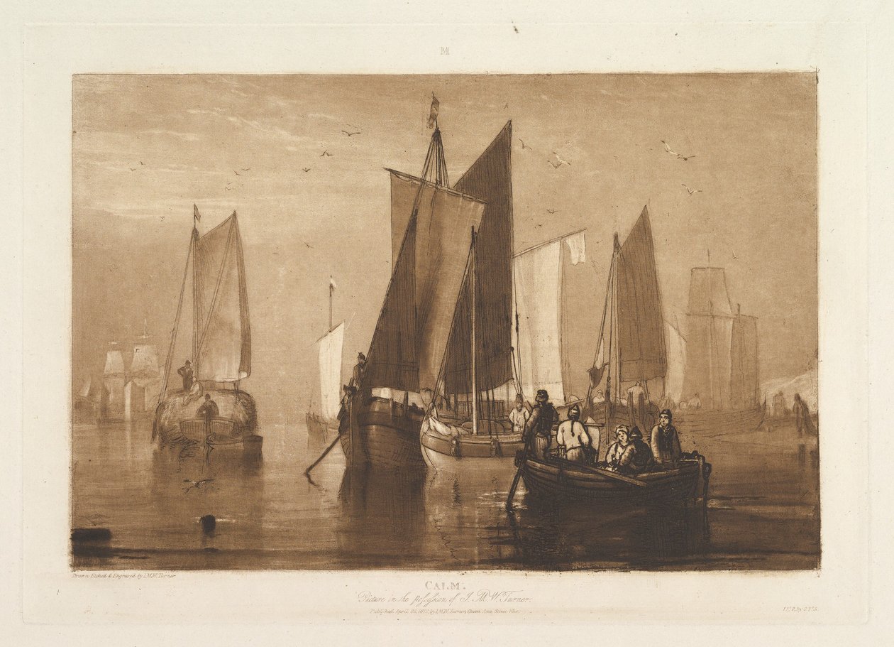 Calm Liber Studiorum, osa IX, levy 44, 23. huhtikuuta 1812 tekijältä Joseph Mallord William Turner