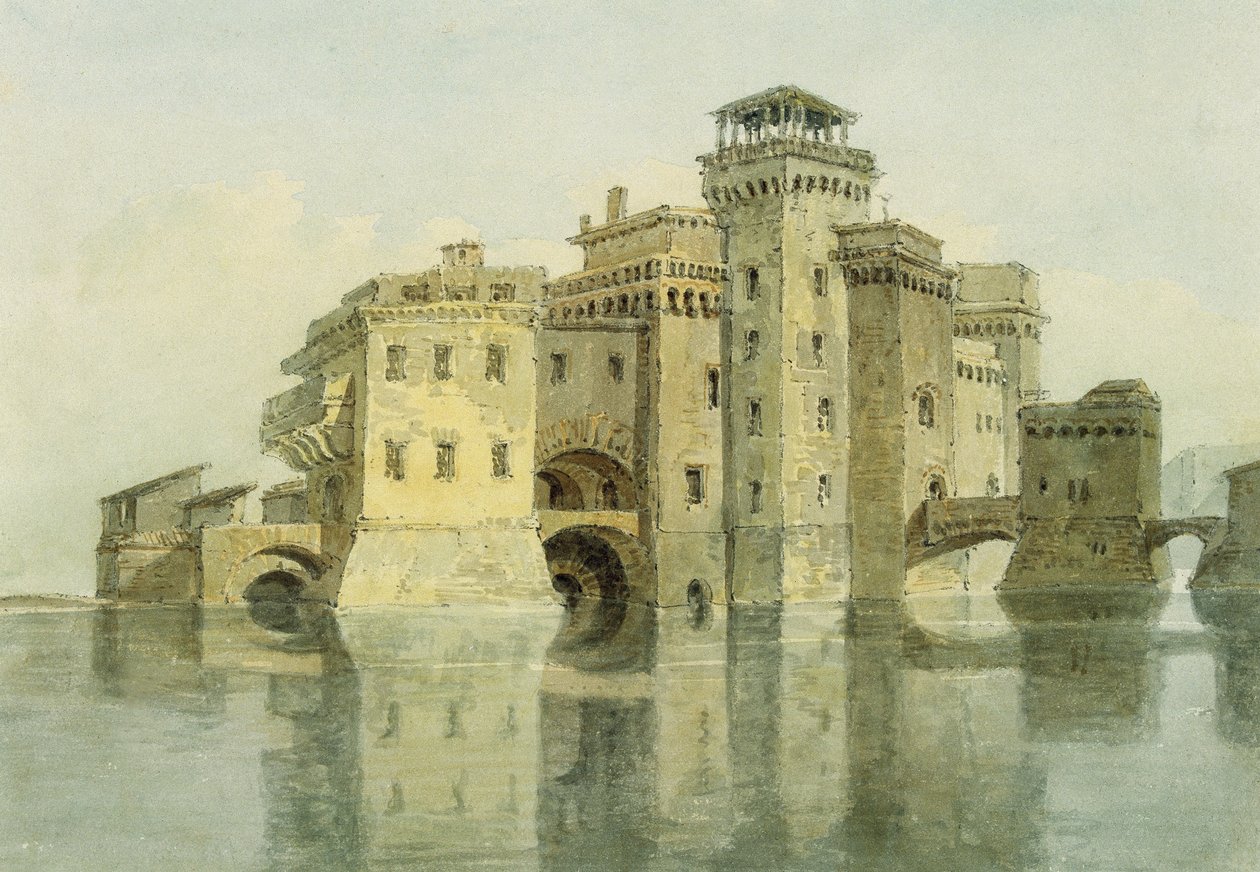 Linna, päivämäärä tuntematon (akvarelli ja lyijykynä paperille) tekijältä Joseph Mallord William Turner