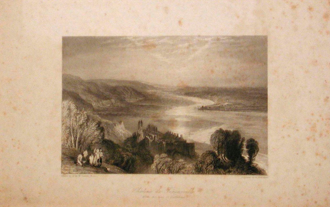 Tancarvillen linna ja Quilleboeufin kaupunki tekijältä Joseph Mallord William Turner