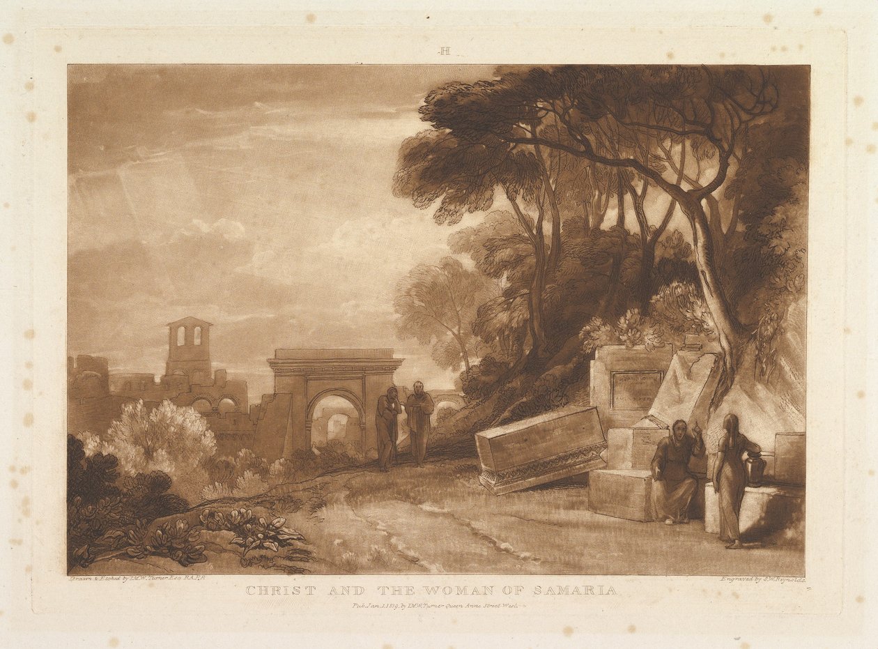 Kristus ja Samarian nainen Liber Studiorum, osa XIV, levy 71, 1. tammikuuta 1819. tekijältä Joseph Mallord William Turner