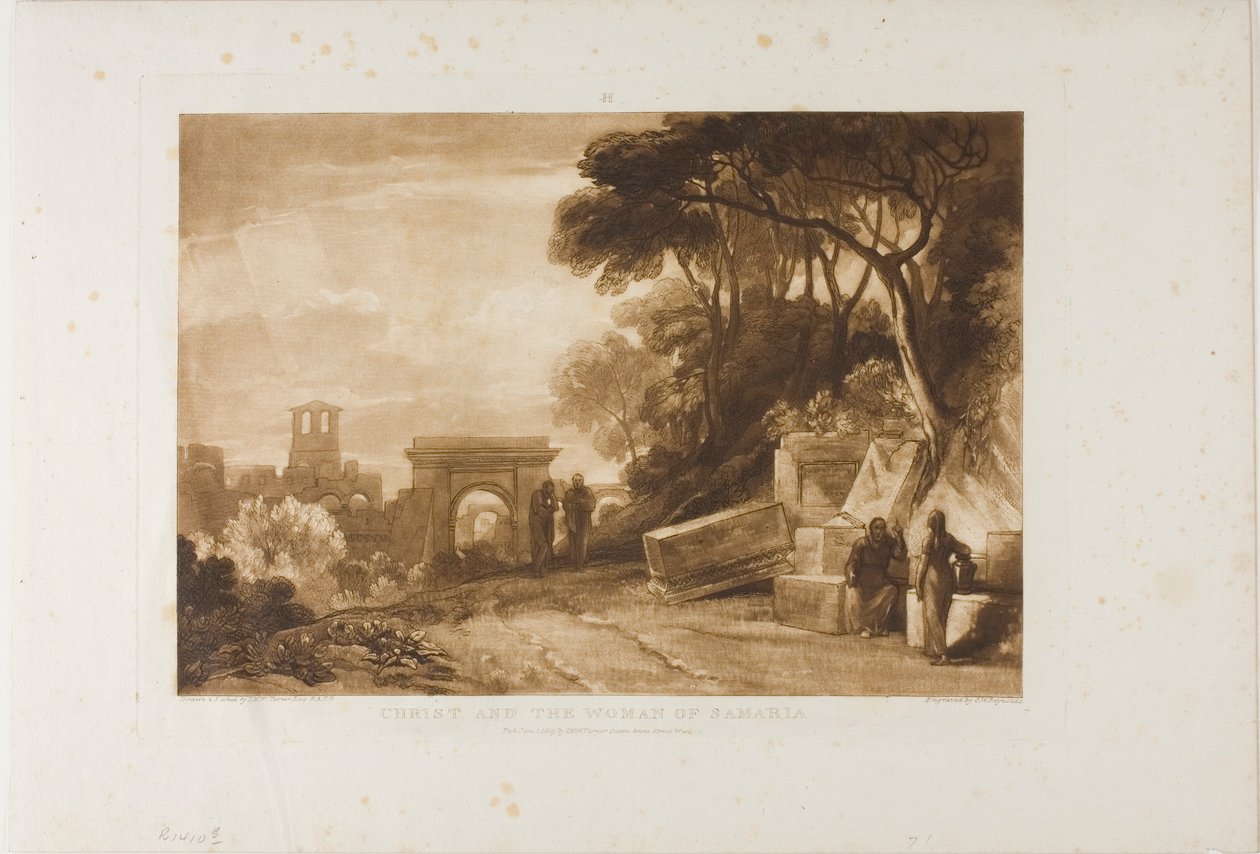 Kristus ja Samarialainen nainen, levy 71 Liber Studiorumilta tekijältä Joseph Mallord William Turner