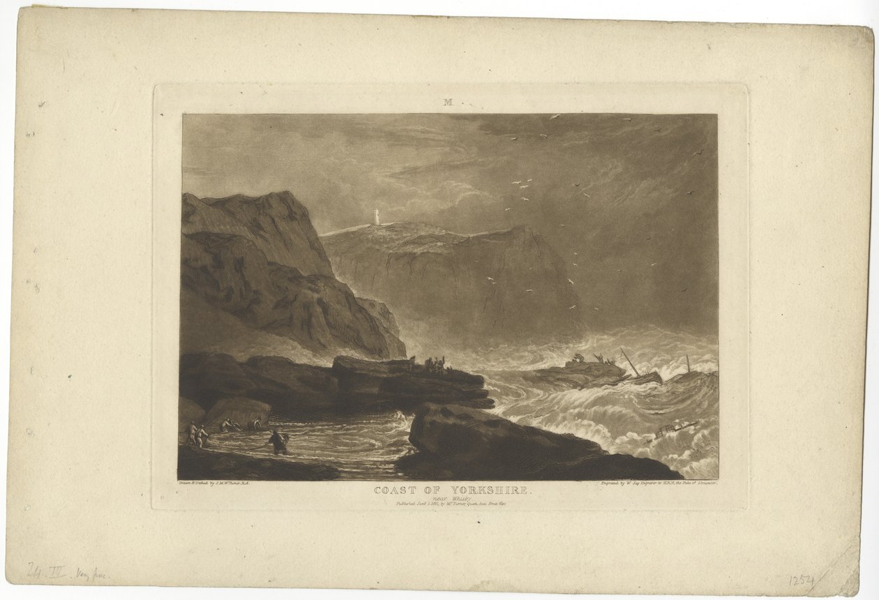 Yorkshiren rannikko (etsaus) tekijältä Joseph Mallord William Turner