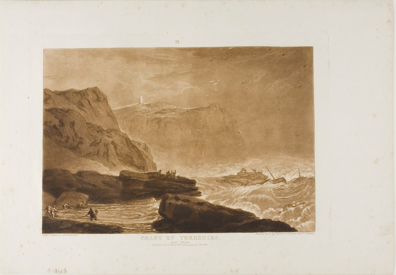 Yorkshiren rannikko, levy 24 Liber Studiorumilta tekijältä Joseph Mallord William Turner