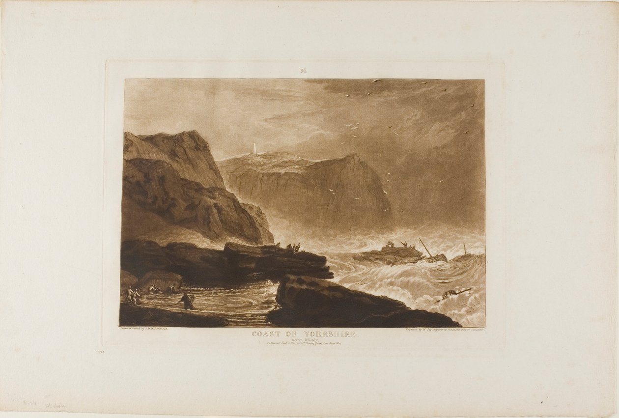 Yorkshiren rannikko, levy 24 Liber Studiorumilta tekijältä Joseph Mallord William Turner