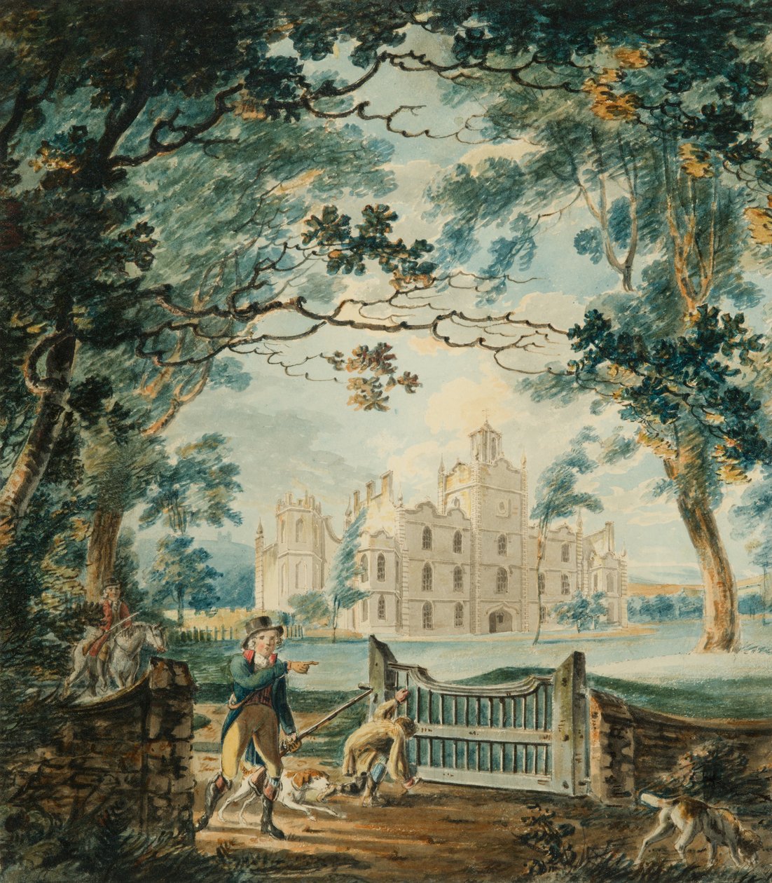 Cote House, lähellä Bristolia, 1792 (wc ja kynä paperilla) tekijältä Joseph Mallord William Turner