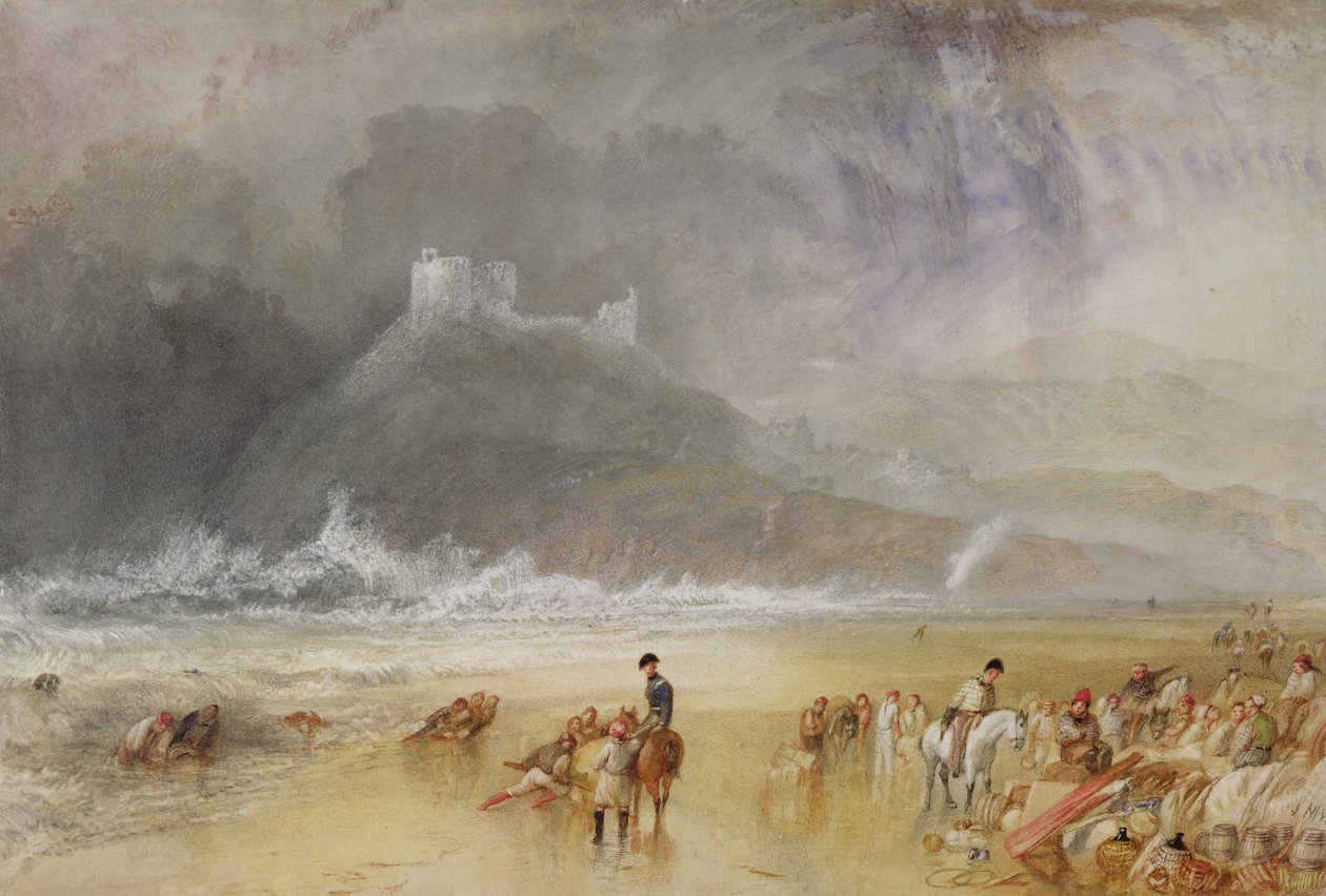Cricciethin linna, Pohjois-Wales, noin 1835 tekijältä Joseph Mallord William Turner