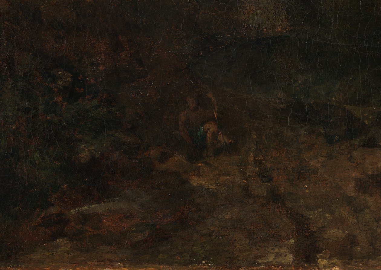 Yksityiskohta Ben Lomond Mountainsista, Skotlannista: Matkustaja - Vide Ossianin Carosin sota, n. 1799-1800 (öljy kankaalle) tekijältä Joseph Mallord William Turner