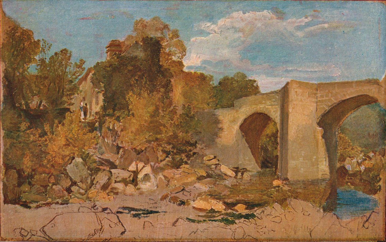 Devonshiren silta mökillä, 1813 tekijältä Joseph Mallord William Turner