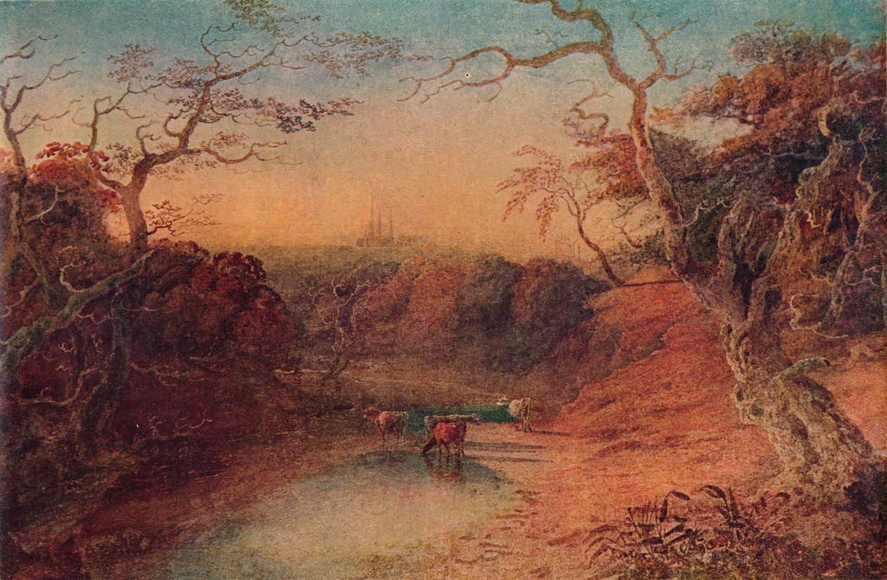 Kaukainen näkymä Lichfieldin katedraalille, 1909 tekijältä Joseph Mallord William Turner