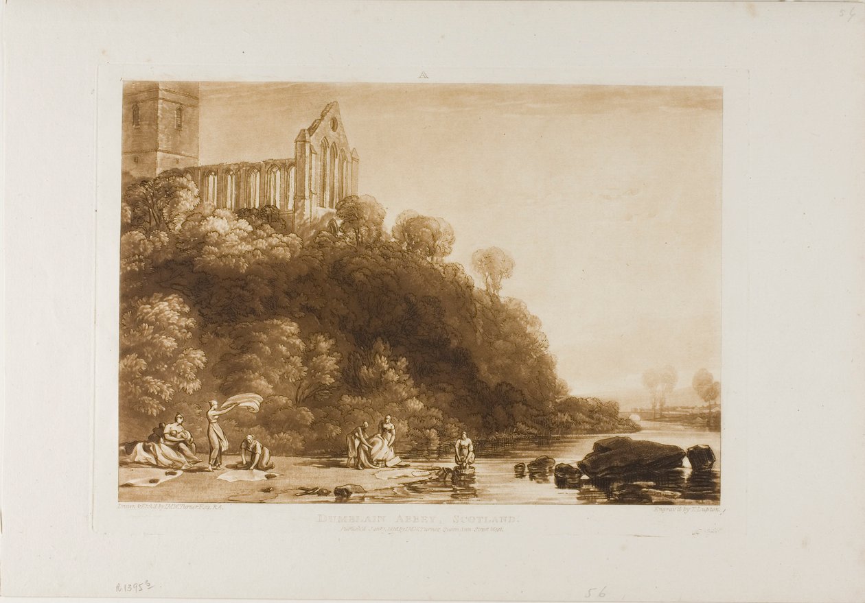 Dumblain Abbey, levy 56 Book of Studiesista tekijältä Joseph Mallord William Turner