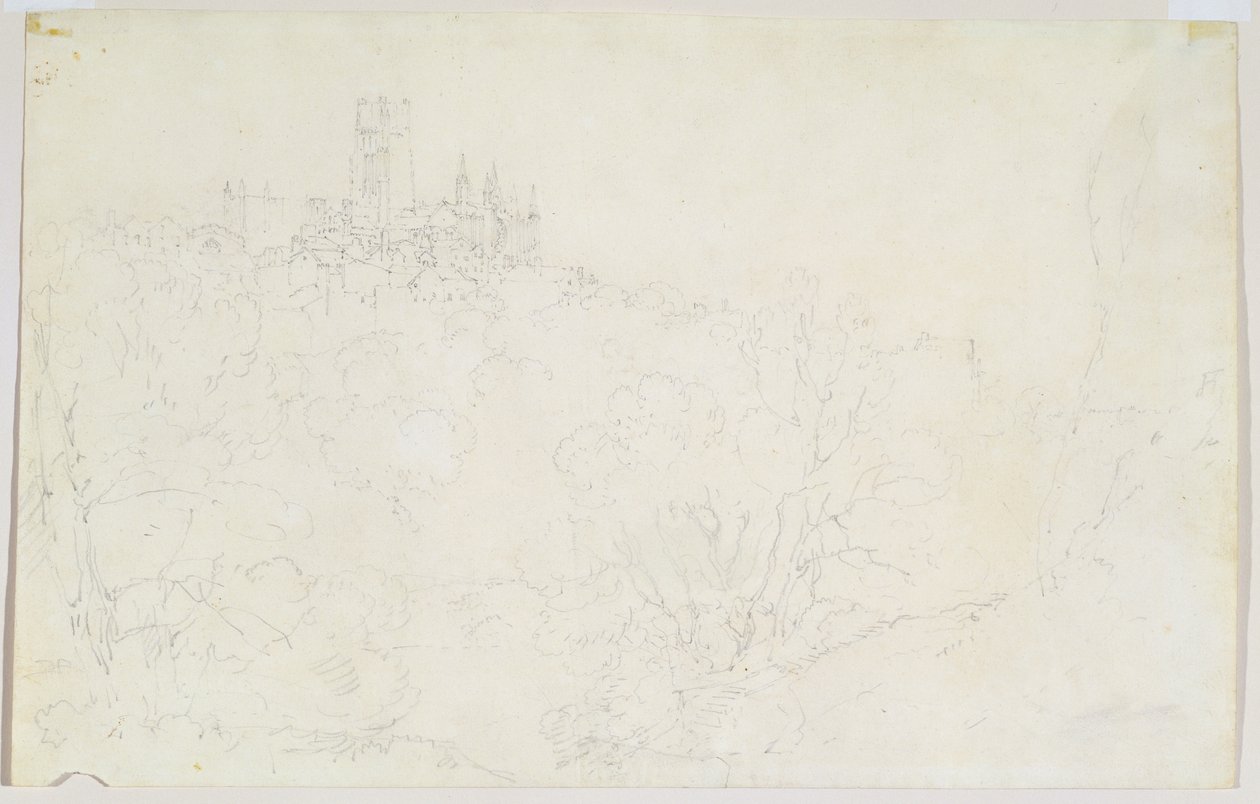 Durham, n. 1801 (kynä paperille) tekijältä Joseph Mallord William Turner