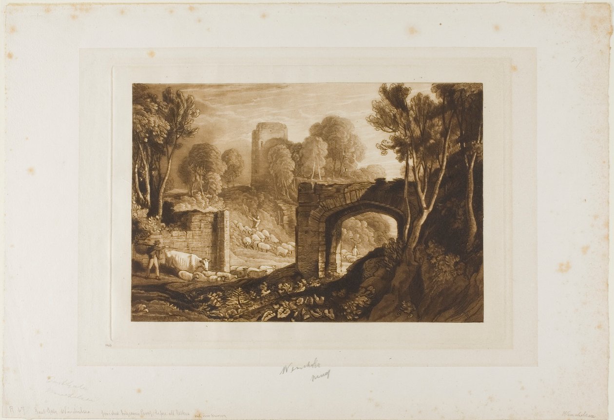 East Gate, Winchelsea, levy 67 Liber Studiorumilta tekijältä Joseph Mallord William Turner