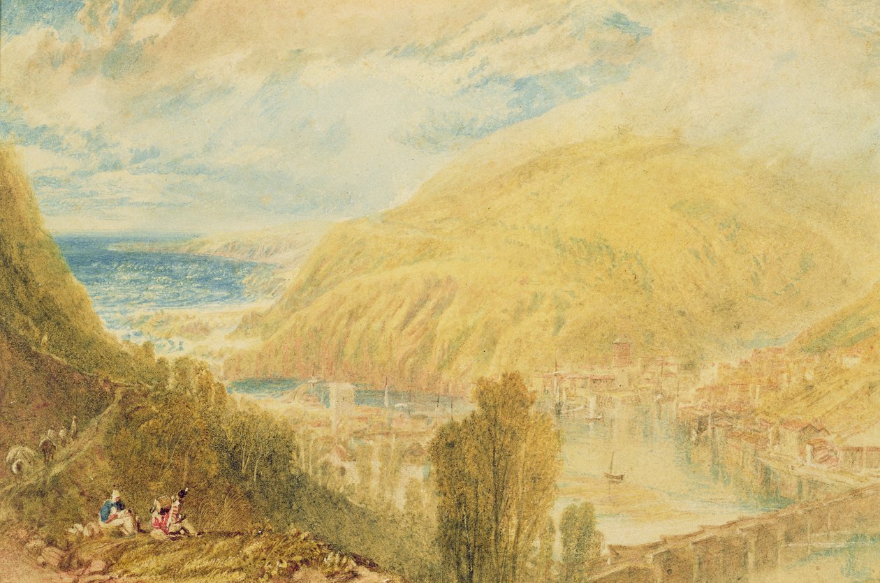 East and West Looe, Cornwall, n. 1816 (akvarelli paperille) tekijältä Joseph Mallord William Turner