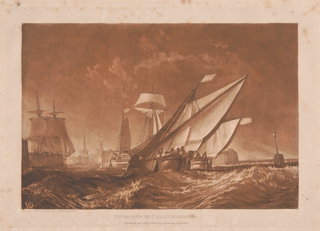 Calais’n sataman sisäänkäynti tekijältä Joseph Mallord William Turner