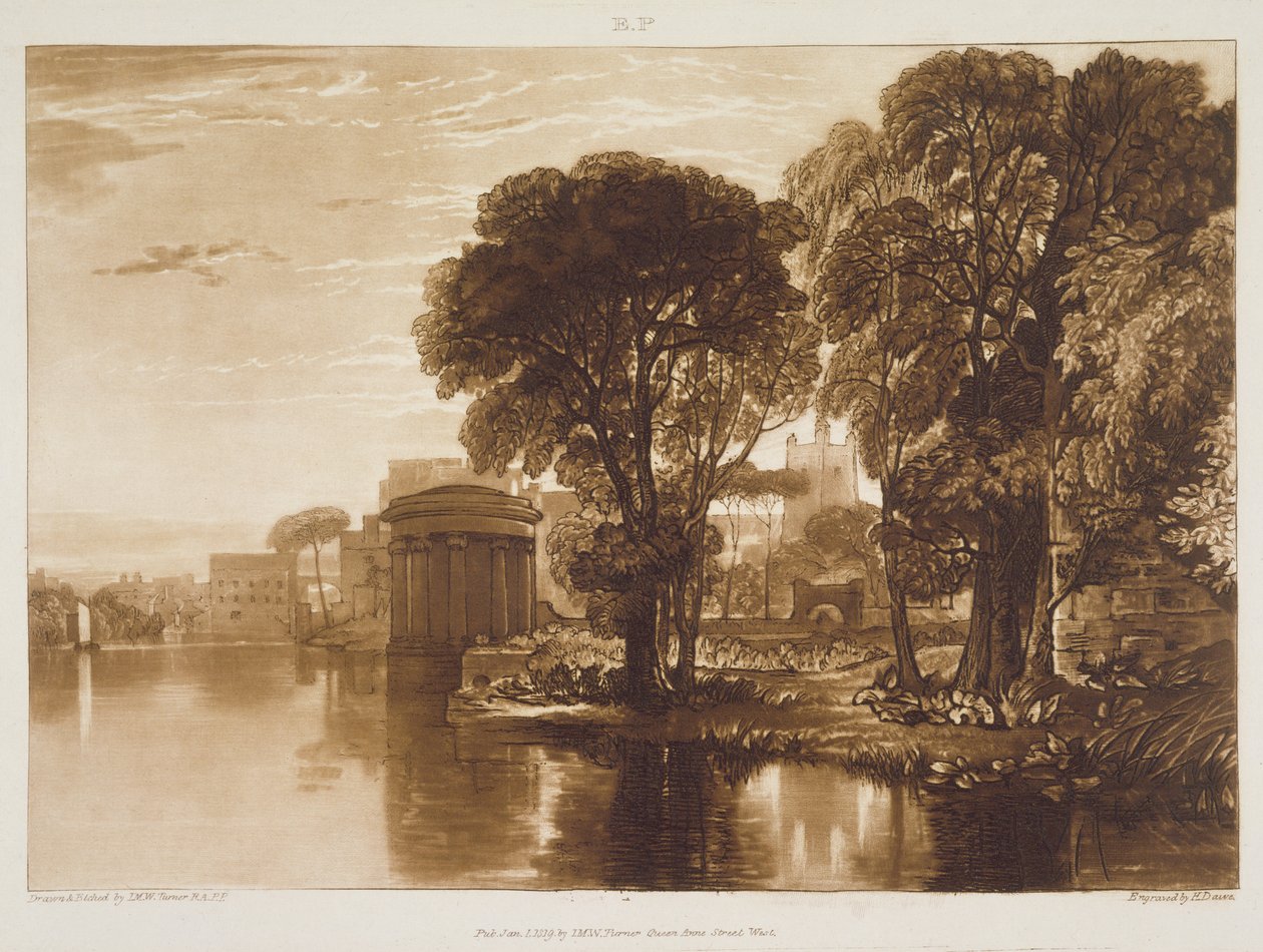 F.63.I Isleworth, "Liber Studiorumista", kaiverrus Henry Dawe, 1819 tekijältä Joseph Mallord William Turner