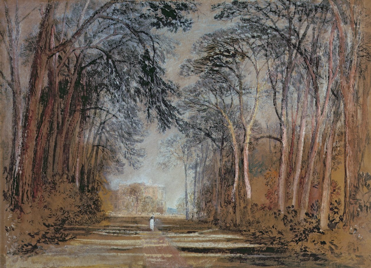 Farnley Avenue, Farnley Hall, Yorkshire (lyijykynä, liitu, akvarelli, guassi ja vesi) tekijältä Joseph Mallord William Turner