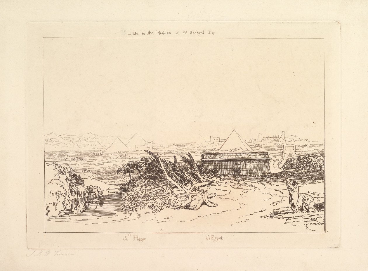 Viides Egyptin rutto Liber Studiorum, osa III, levy 16, 1808. tekijältä Joseph Mallord William Turner