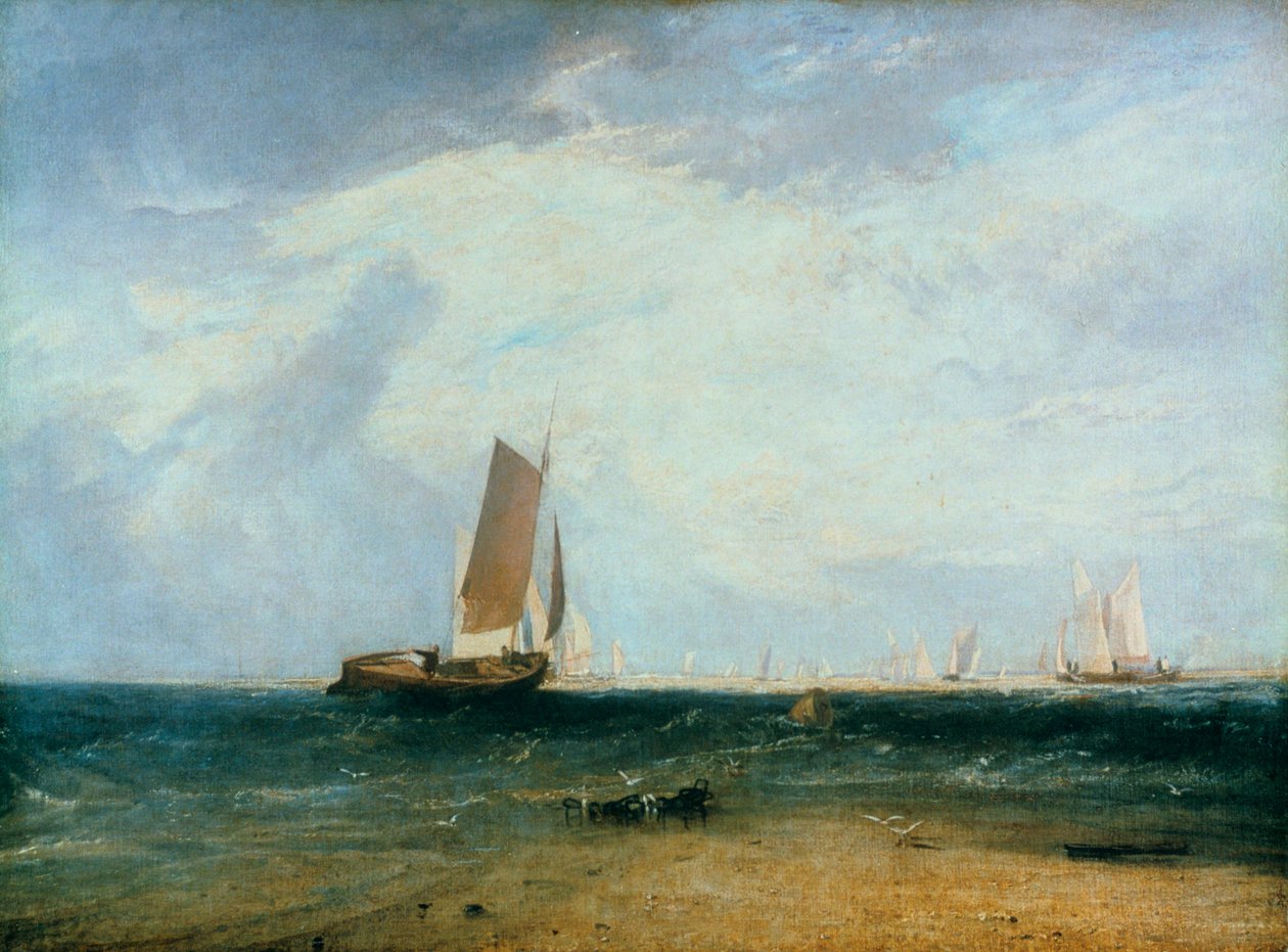 Kalastus Blythe Sandilla, vuorovesi, 1809 tekijältä Joseph Mallord William Turner