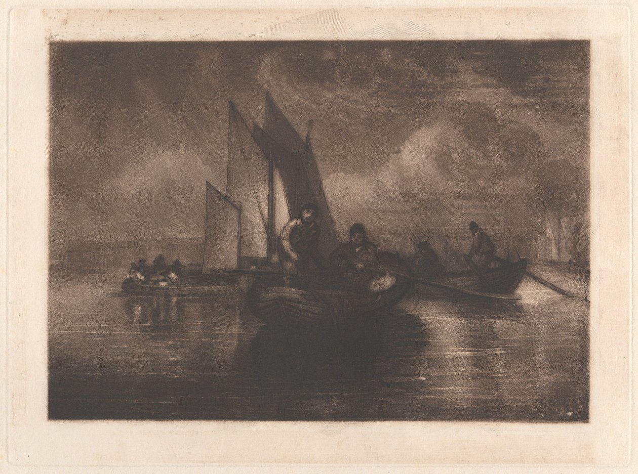 Kampelanpyynti, Battersea tekijältä Joseph Mallord William Turner