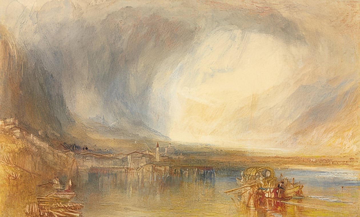 Flüelen Luzernin järveltä. 1845 tekijältä Joseph Mallord William Turner