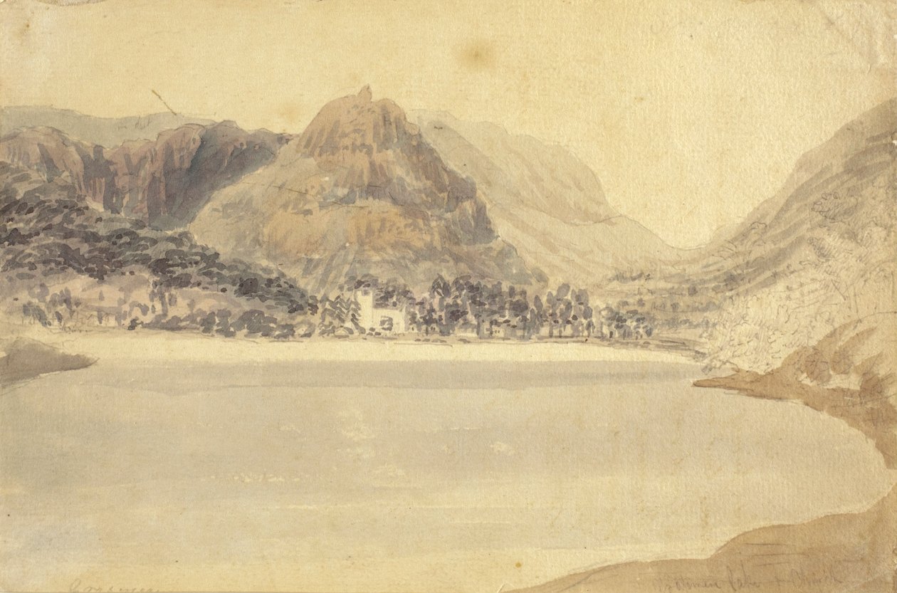 Grassmere-järvi ja kirkko tekijältä Joseph Mallord William Turner