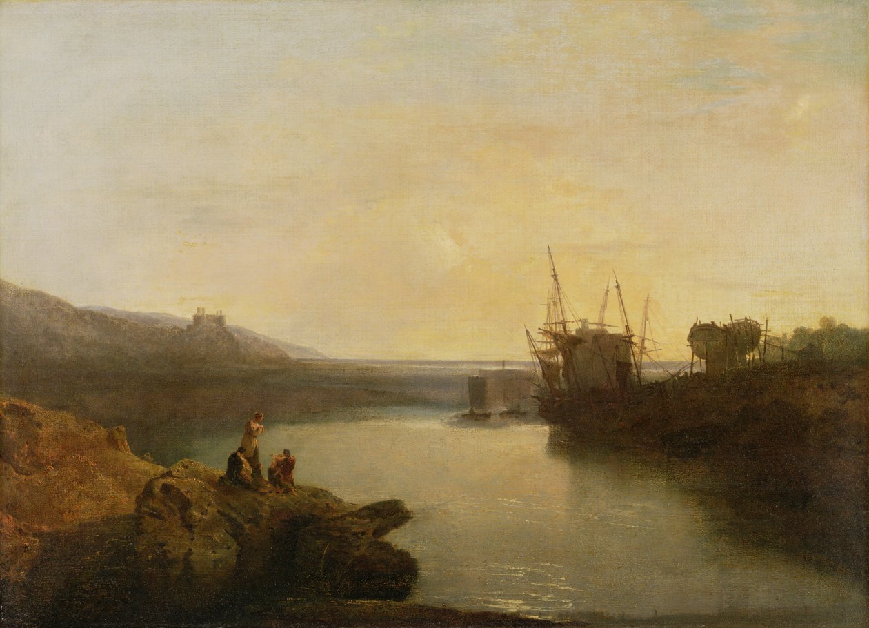 Harlechin linna, Twgwyn-lautta, kesäillan hämärä tekijältä Joseph Mallord William Turner