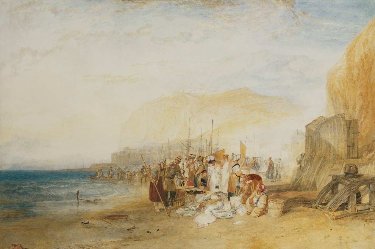 Hastings: Fish Market on the Sands, Early Morning, 1822 tekijältä Joseph Mallord William Turner