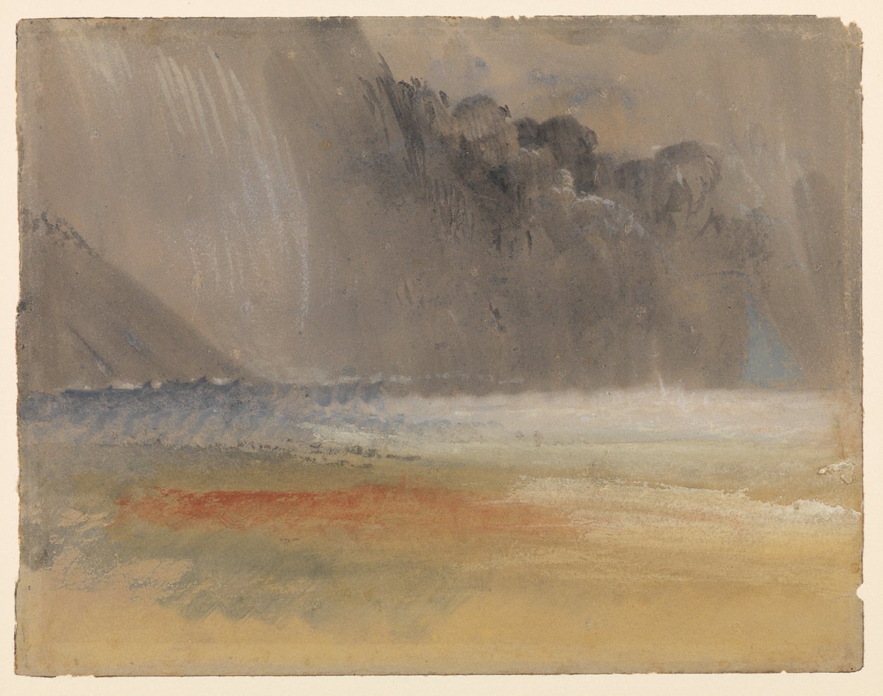 Kasattu ukkospilvi meren ja maan yli, 1835 - 1840 noin tekijältä Joseph Mallord William Turner