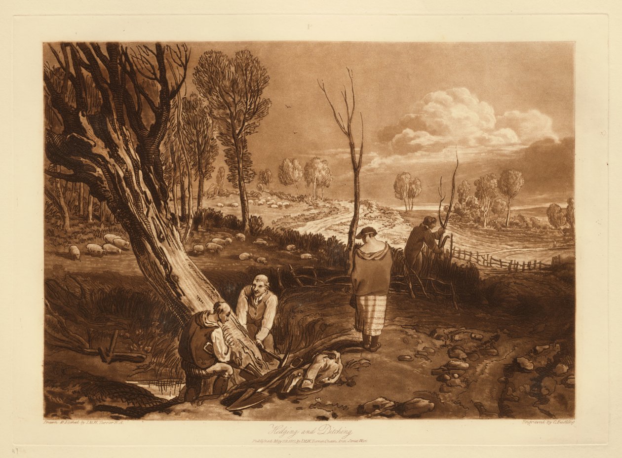 Pensasaitojen istuttaminen ja ojien kaivaminen tekijältä Joseph Mallord William Turner