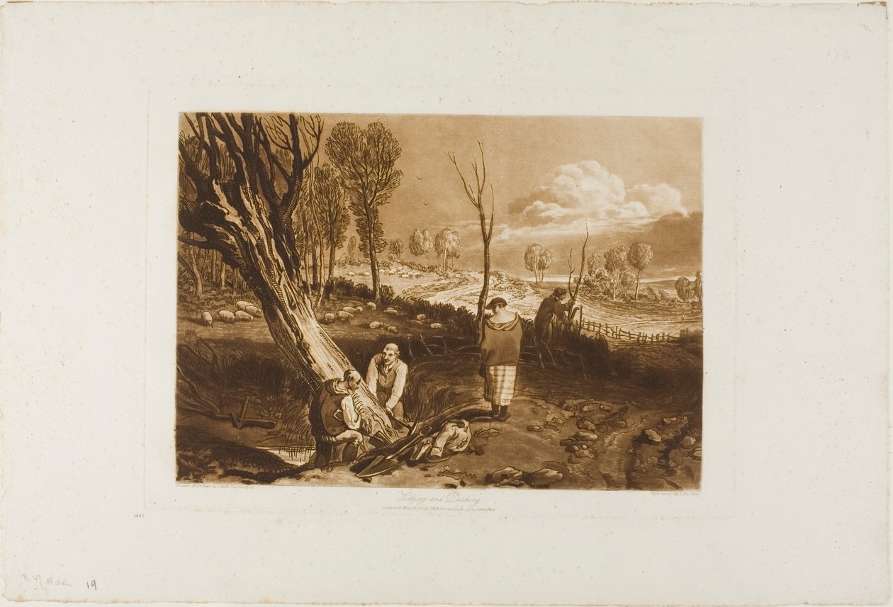 Suojaus ja ojitus, levy 47 Liber Studiorumilta tekijältä Joseph Mallord William Turner