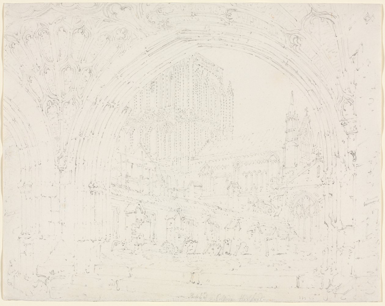 Herefordin katedraali, n. 1793. tekijältä Joseph Mallord William Turner