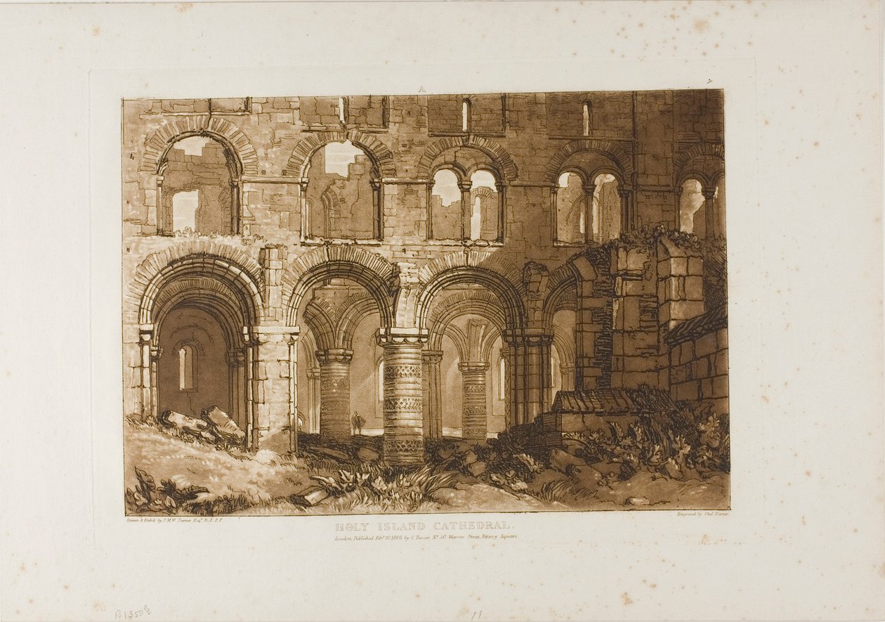 Pyhän saaren katedraali, levy 11 Liber Studiorumilta tekijältä Joseph Mallord William Turner