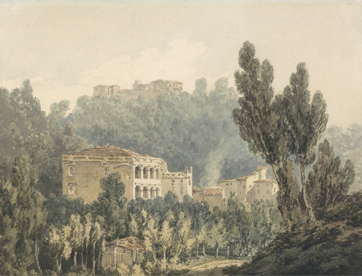 Laaksossa lähellä Vietria, n. 1794 (w/c grafiitin päällä paperilla) tekijältä Joseph Mallord William Turner