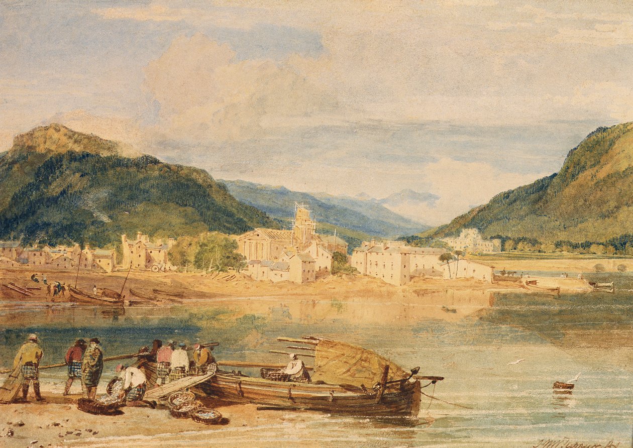 Inverary, Loch Fyne, Argyllshire, n. 1802 (akvarelli paperille) tekijältä Joseph Mallord William Turner