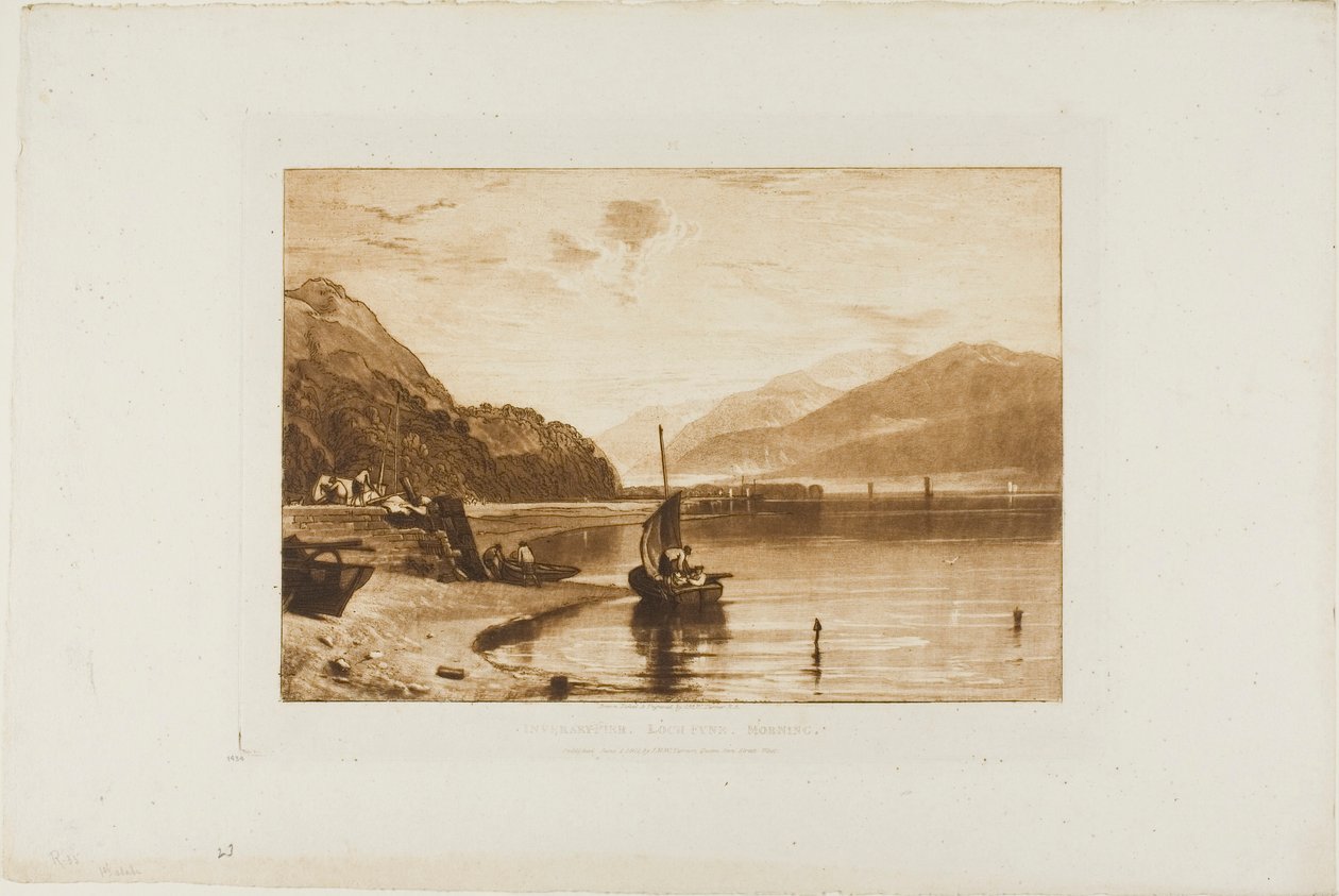 Inverary Pier, levy 35 Liber Studiorumilta tekijältä Joseph Mallord William Turner