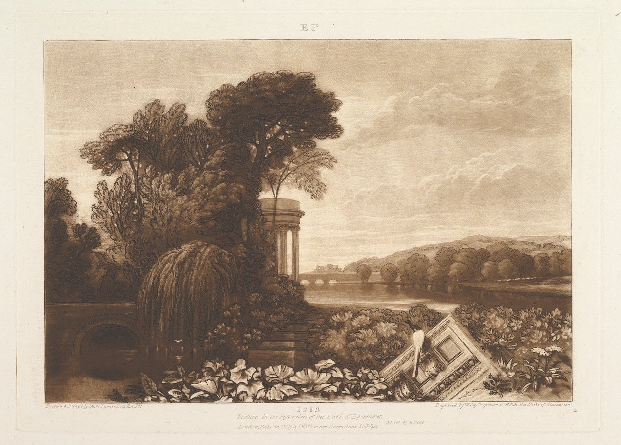 Isis Liber Studiorum, osa XIV, levy 68, 1. tammikuuta 1819. tekijältä Joseph Mallord William Turner