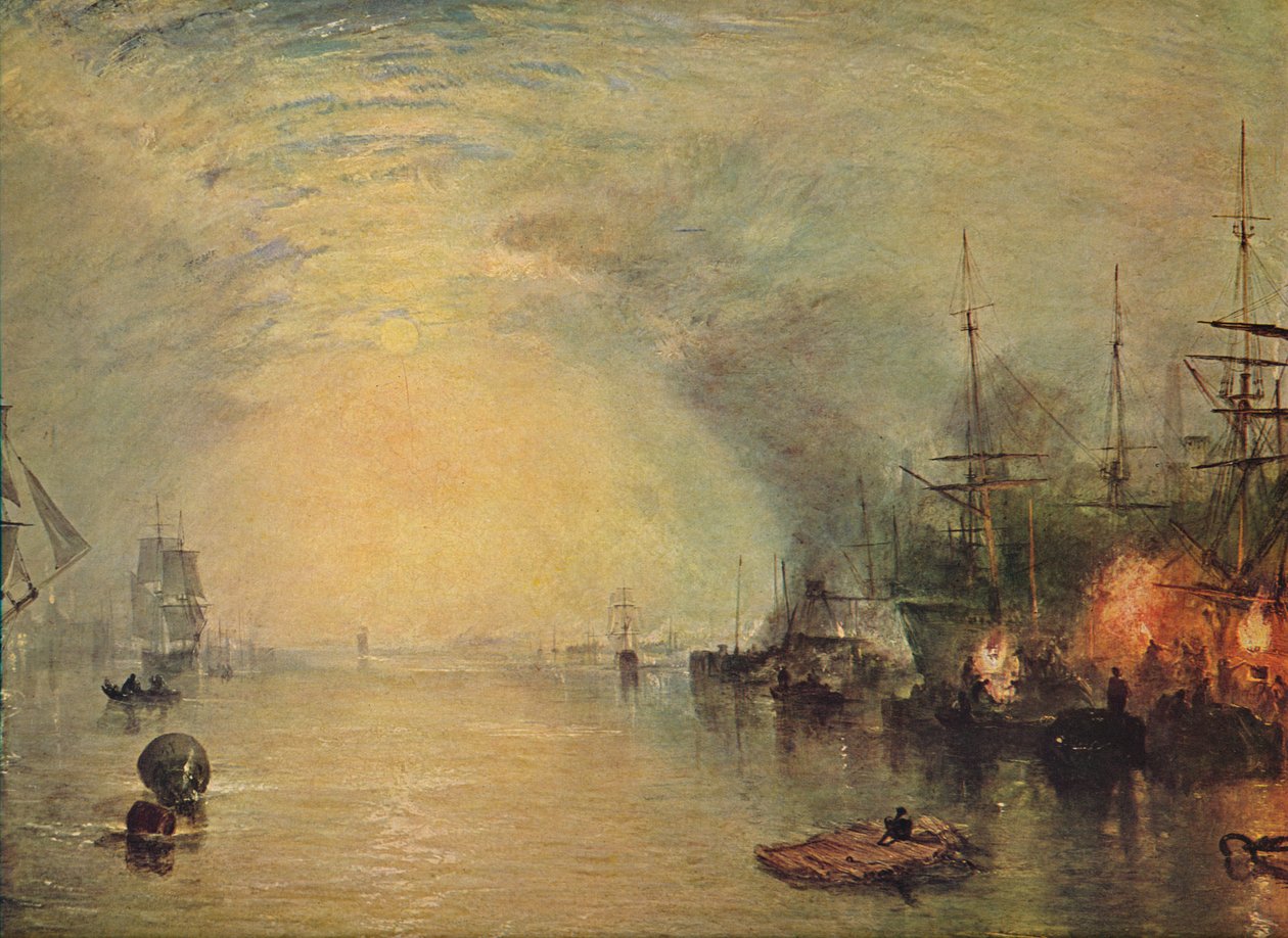 Moonlightin Keelmen Heaving in Coals, 1835 tekijältä Joseph Mallord William Turner