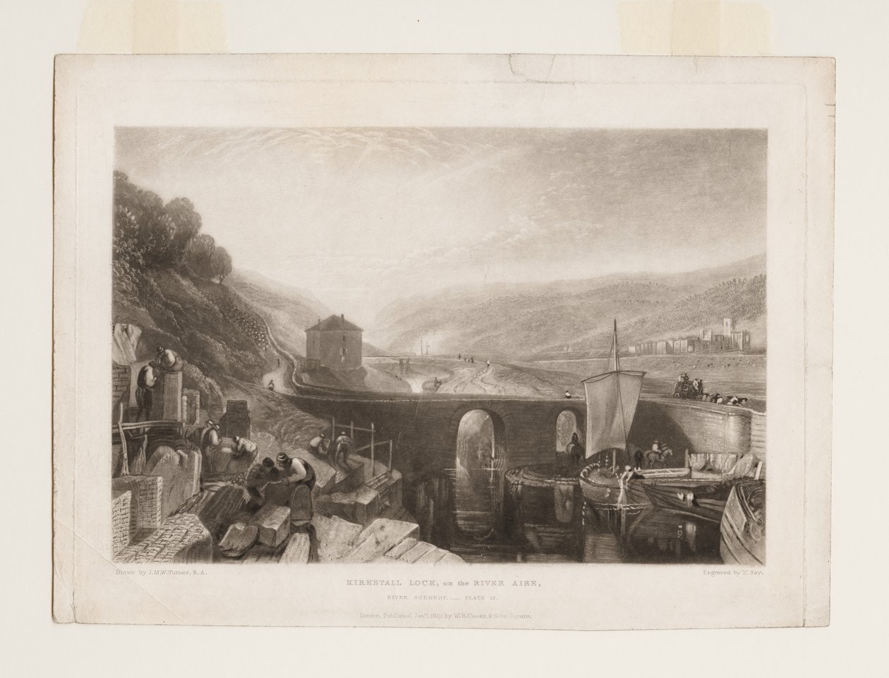 Kirkstallin sulku Aire-joella tekijältä Joseph Mallord William Turner