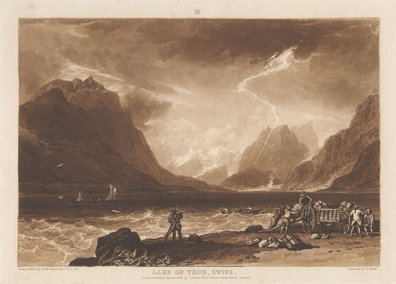 Thuninjärvi, Sveitsi tekijältä Joseph Mallord William Turner