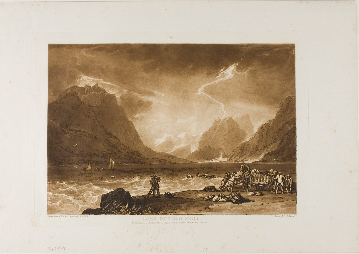 Lake of Thun, levy 15 Liber Studiorumilta tekijältä Joseph Mallord William Turner