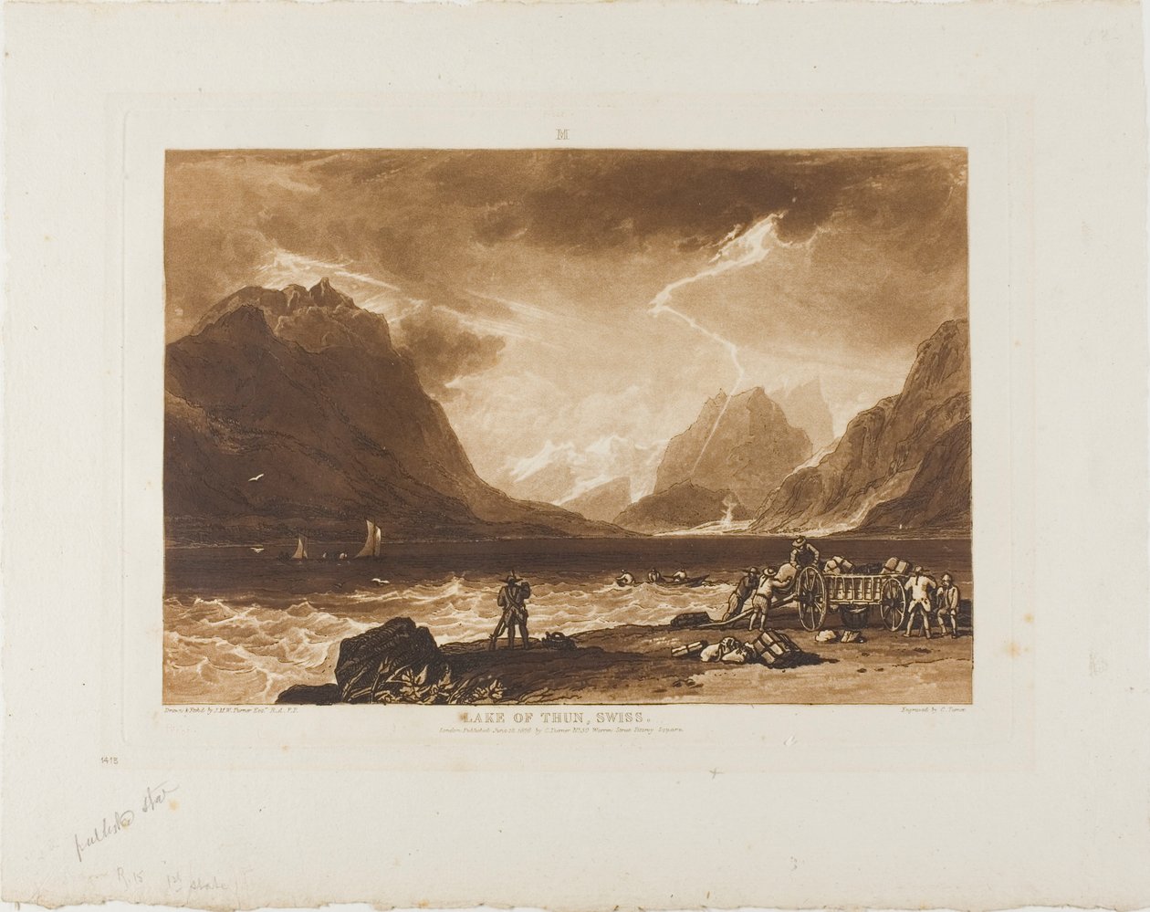 Lake of Thun, levy 15 Liber Studiorumilta tekijältä Joseph Mallord William Turner