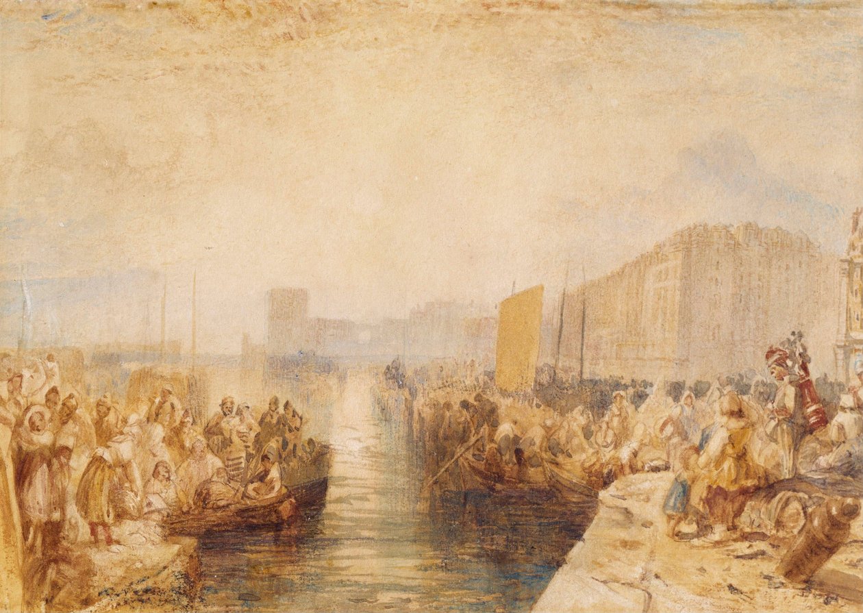 Le Havre: Auringonlasku tekijältä Joseph Mallord William Turner