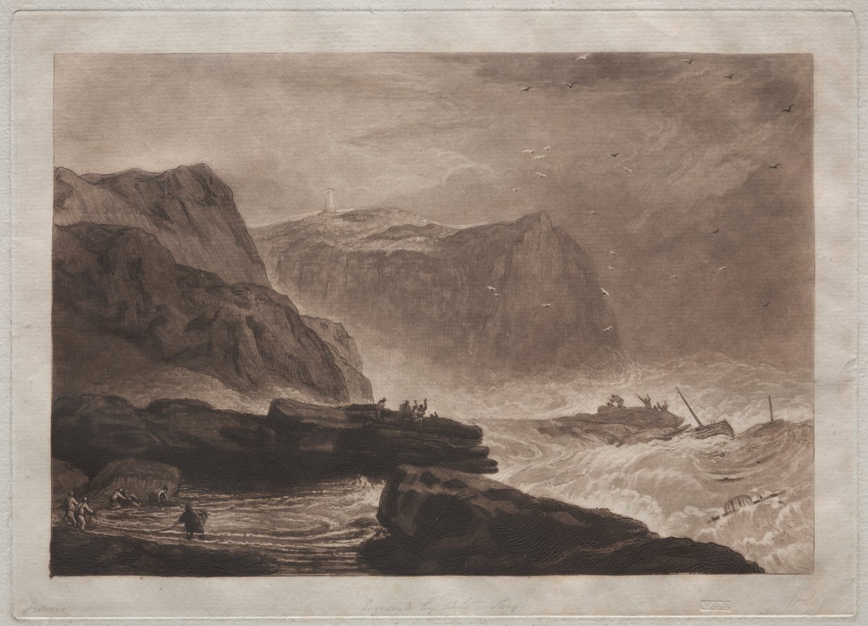 Liber Studiorum: Yorkshiren rannikko, lähellä Whitbyä. tekijältä Joseph Mallord William Turner