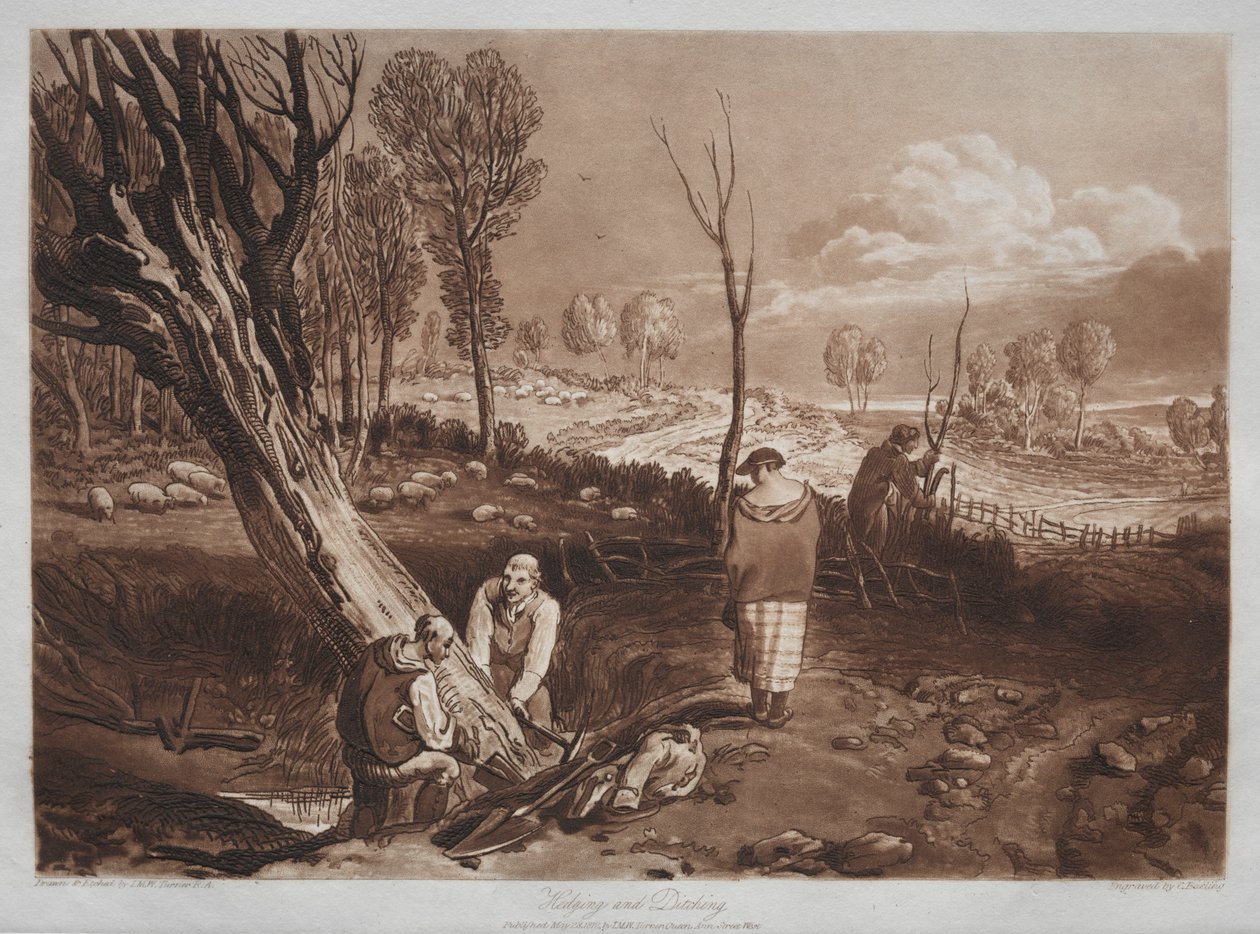 Liber Studiorum: Suojaus ja ojittaminen. tekijältä Joseph Mallord William Turner