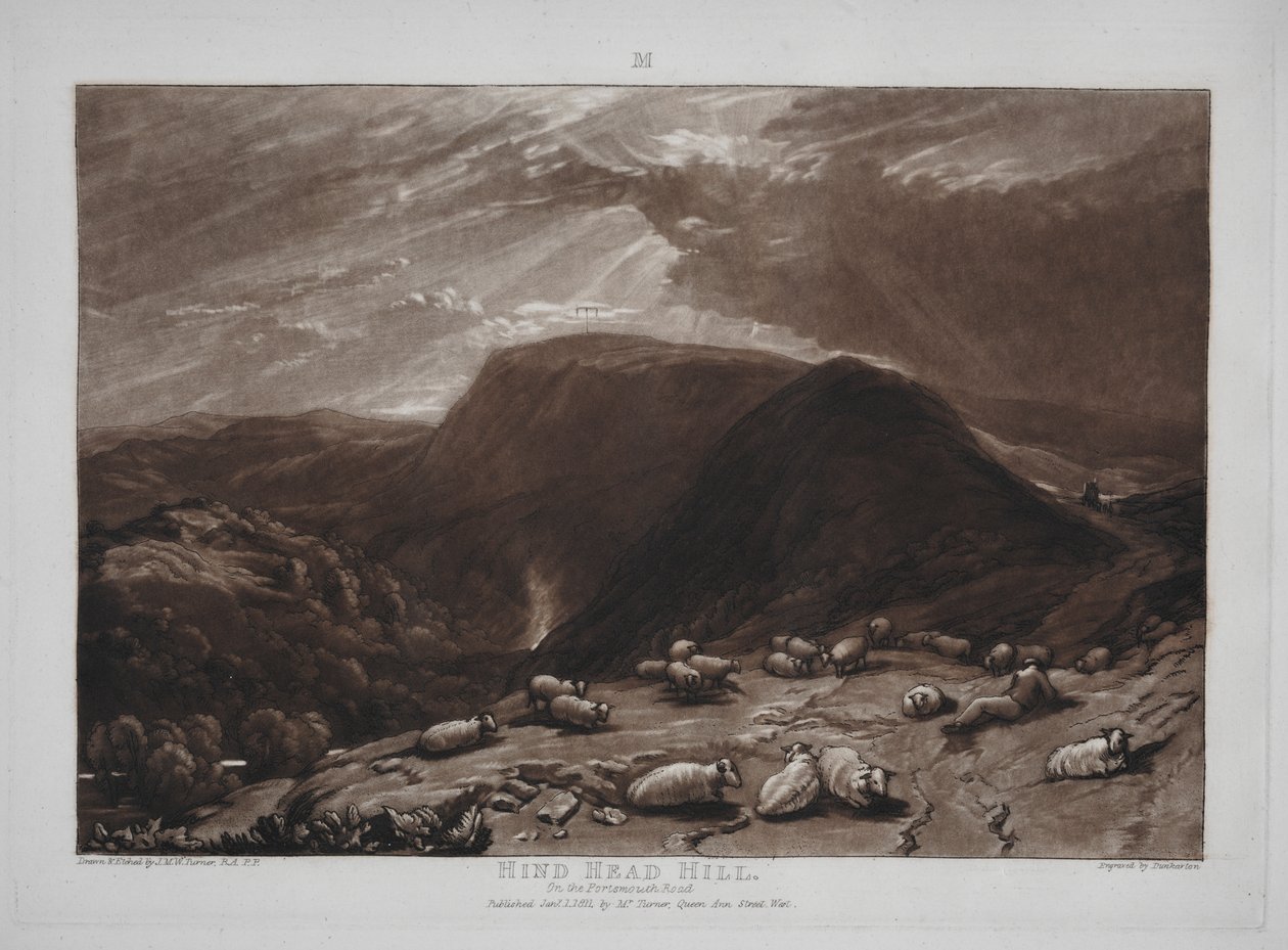 Liber Studiorum: Hind Head Hill Portsmouth Roadilla tekijältä Joseph Mallord William Turner