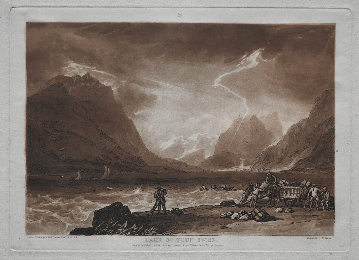 Liber Studiorum: Lake of Thun, Sveitsi tekijältä Joseph Mallord William Turner