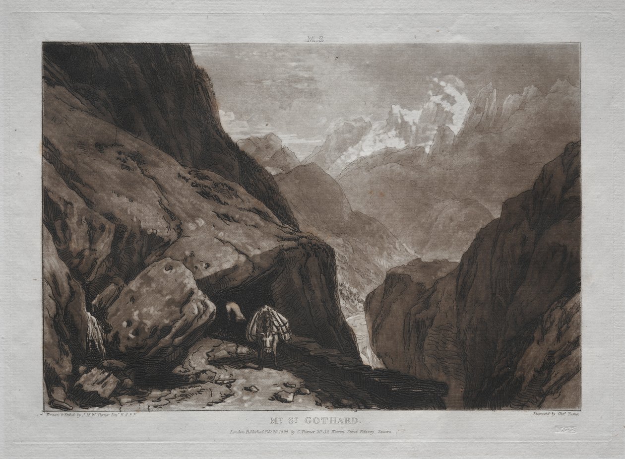 Oppikirja: Mt. St. Gotthard tekijältä Joseph Mallord William Turner