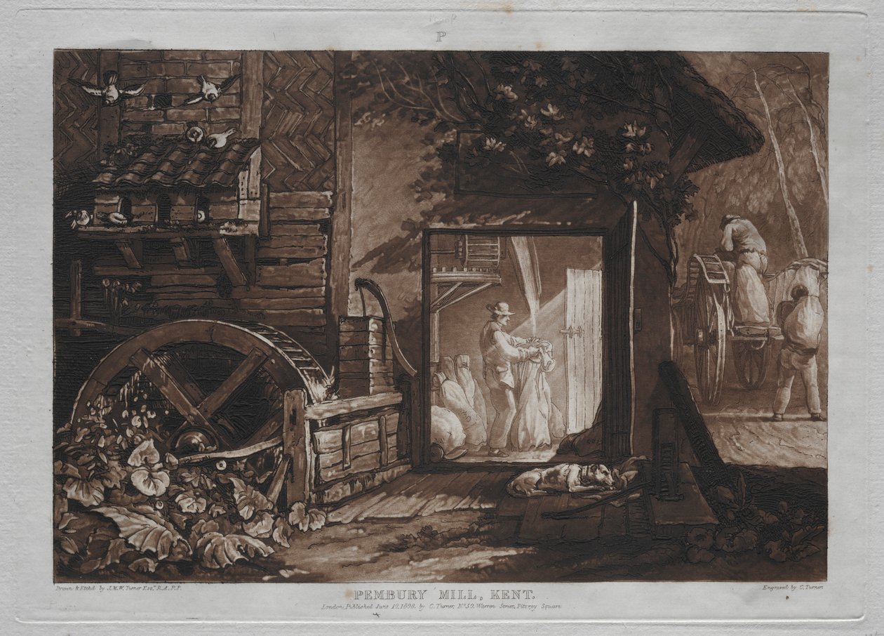 Liber Studiorum: Pembury Mill, Kent. tekijältä Joseph Mallord William Turner