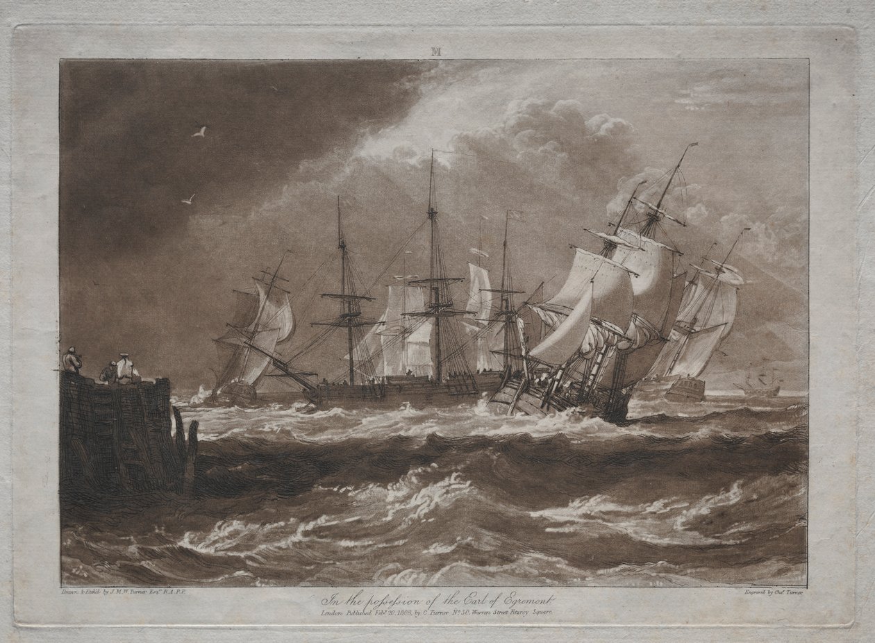 Liber Studiorum: Ships in a Breeze. tekijältä Joseph Mallord William Turner